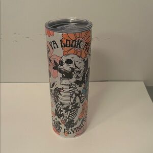 Floral Skeleton Tumbler